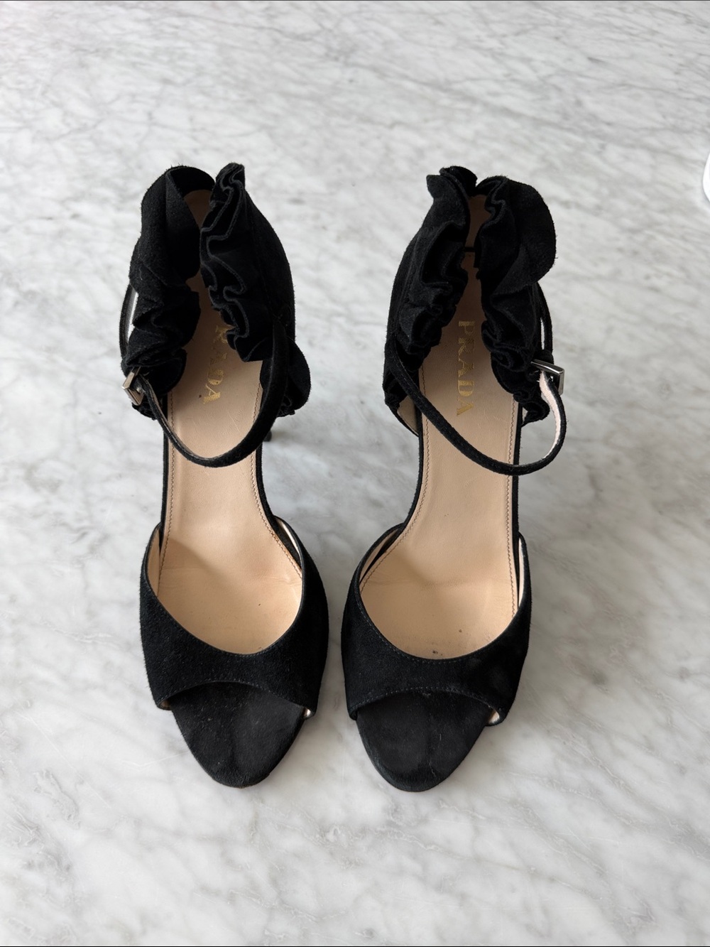 PRADA  LIMITED EDITION Black Suede High Heel Sandals - Women - Picture 2 of 4